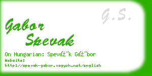 gabor spevak business card